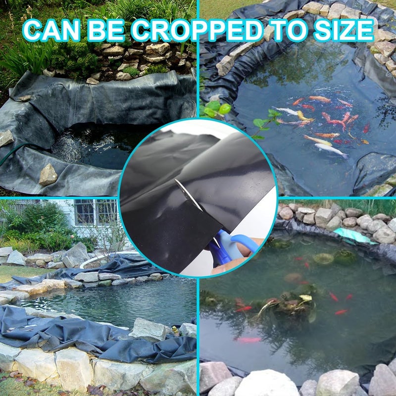 SDLDEER Pond Liner, 20 Mil HDPE Pond Liners for Outdoor Ponds, 10 X 13 Ft Large Size Plastic Pond for Garden Landscape, Aquaculture, Pond, Construction Site - Image 5